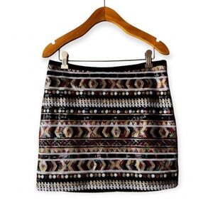 Guess Multicolour Patterned Sequin Skirt